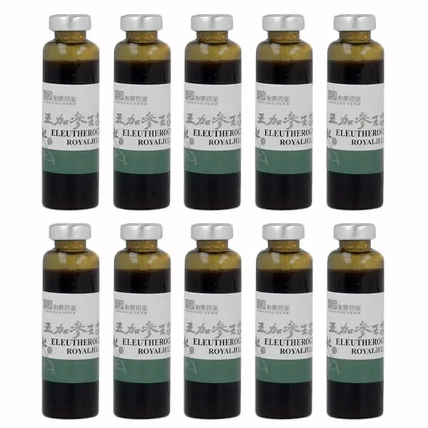 Eleuthero Ginseng Royall Jelly, ginseng siberian cu jeleu regal, fiole, 10 x 10 ml — preț și oferte