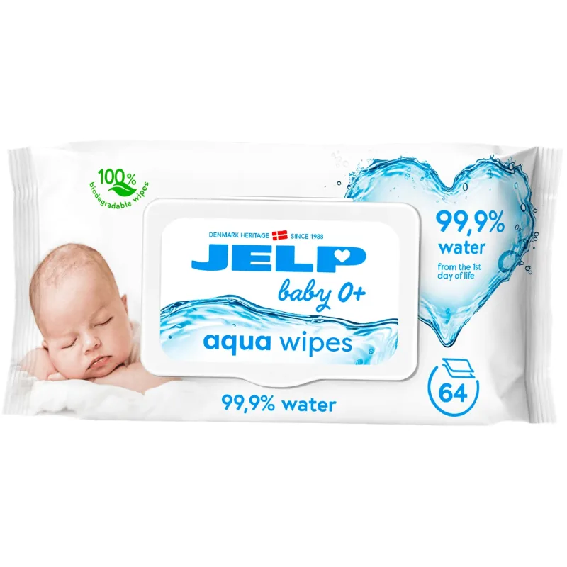 Jelp Baby 0+, șervețele umede, 99,9% apă, 64 unități — preț și oferte