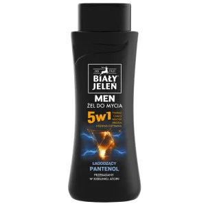 White Jeleń Men, gel de spălare 5 în 1, pantenol calmant, 300 ml
