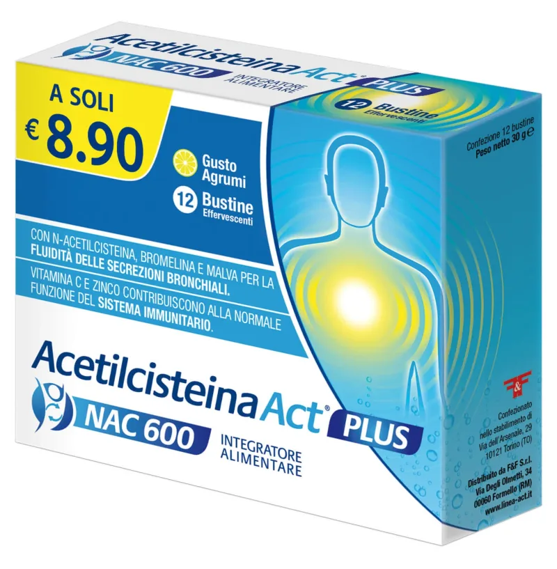 ACETYLCYSTEINE ACT PLUS NAC 600 12 PLICURI — preț și oferte