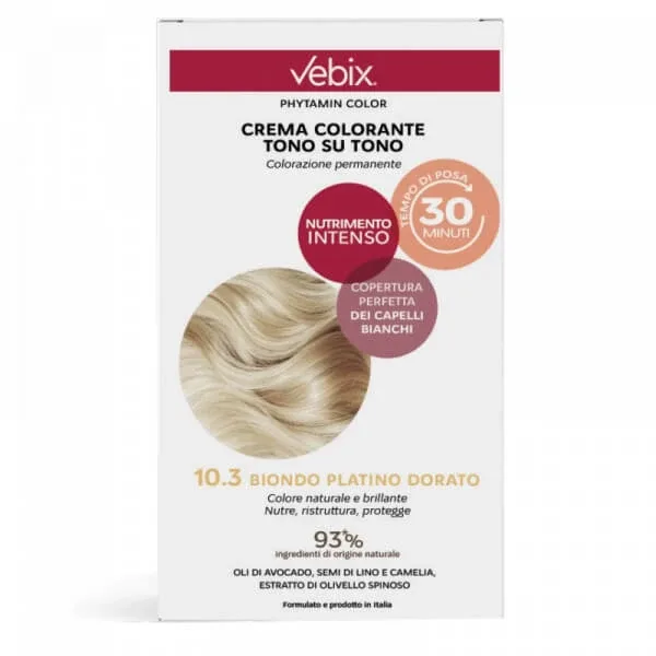 VEBIX TONE-IN-TONE CREMĂ COLORANTĂ PENTRU PĂR 10.3 BLOND AURIU PLATINAT — preț și oferte