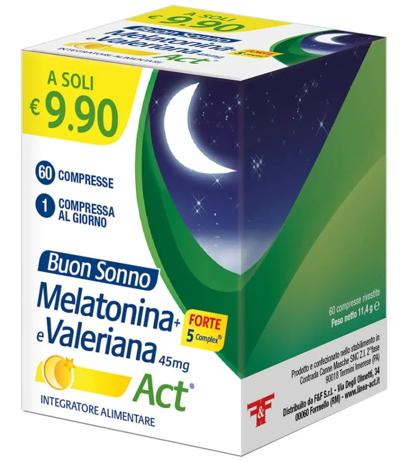MELATONINĂ ȘI VALERIANĂ ACT FORTE 60CPR — preț și oferte