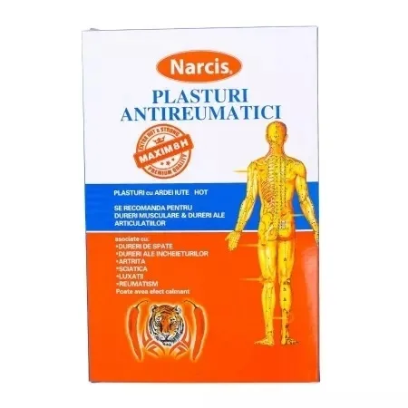 Plasture antireumatic cu ardei iute Narcis 12 cm x 18 cm - pentru dureri musculare si articulare — preț și oferte
