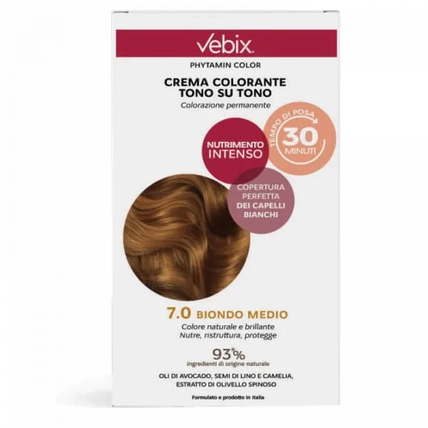 VEBIX TONE-IN-TONE CREMĂ COLORANTĂ PENTRU PĂR 7.0 BLOND MEDIU — preț și oferte