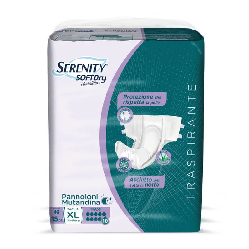 SERENITY SOFTDRY SENSITIVE 15 SCUTECE PENTRU PANTALONI MĂRIMEA L (110-150 CM) MAXI — preț și oferte
