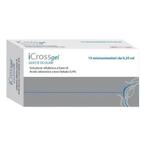 icross picături pentru ochi gel de acid hialuronic reticulat 0,4% 15 bucăți de 0,35 ml