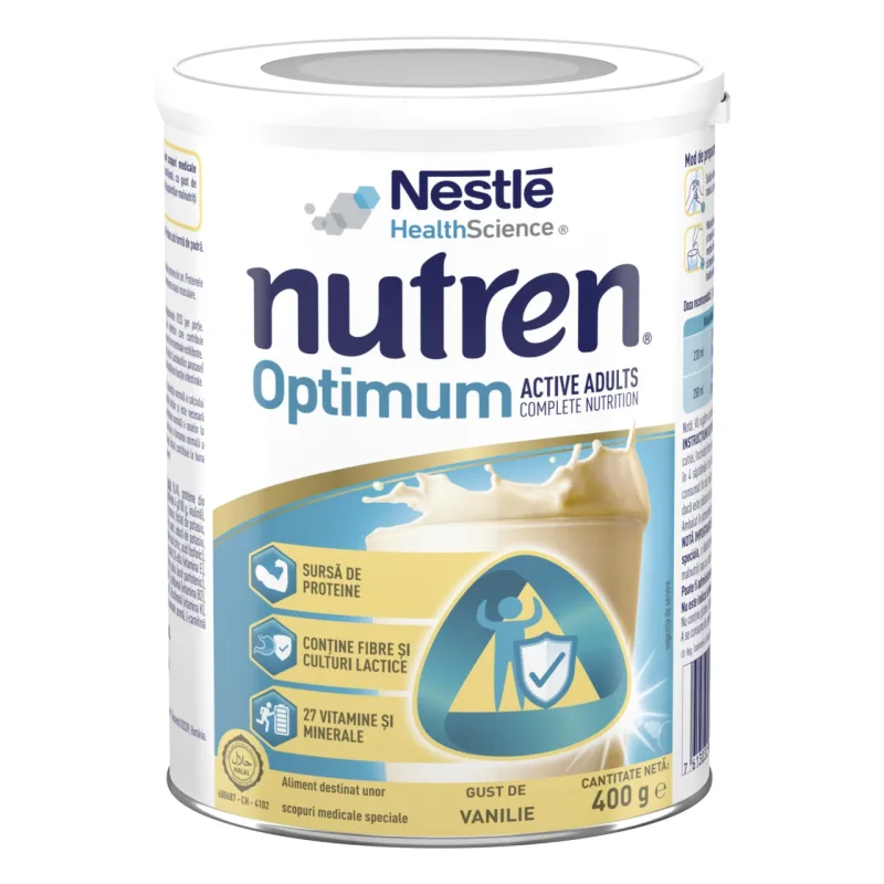 Nutren Optimum 400g – Gust vanilie | Suport nutritional complet, Nestle — preț și oferte