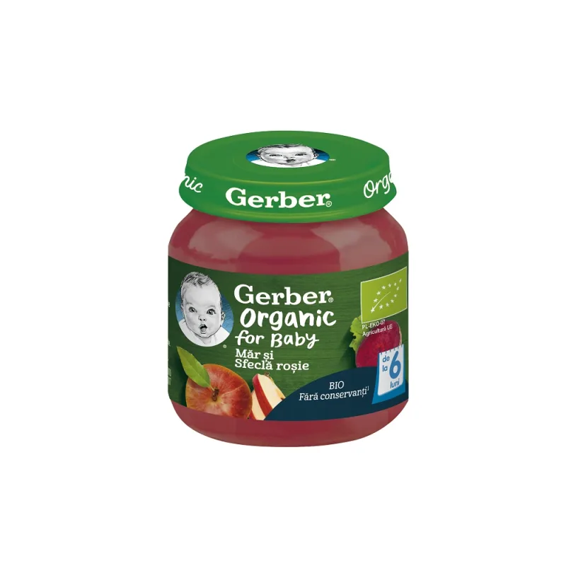 Piure bio din mar si sfecla rosie, +6 luni, 125 g – Gerber NESTLE — preț și oferte