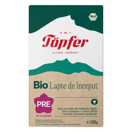 Lapte praf Bio Pre, 600 g, Topfer — preț și oferte