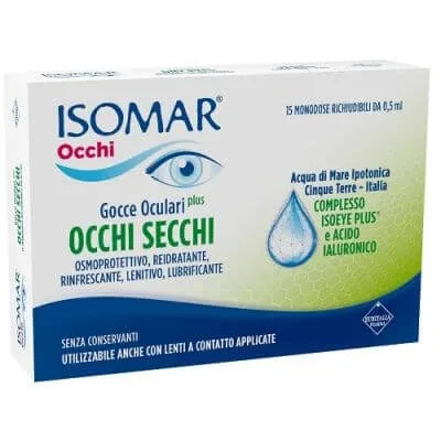 Isomar ochi uscați plus picături oculare acid hialuronic 0,20% 15 flacoane — preț și oferte