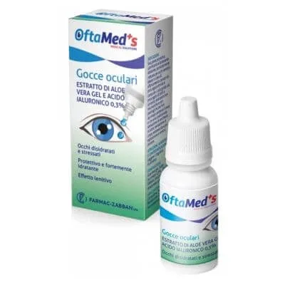 Picături Oftamed pentru ochi deshidratați și stresați cu extract de gel de aloe vera și acid hialuronic 0,3% 10 ml — preț și oferte