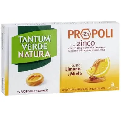 Tantum verde natura 15 pastile gumate lămâie și miere Angelini — preț și oferte