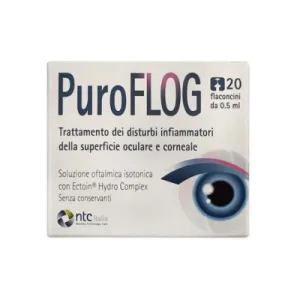 puroflog soluție oftalmică izotonică cu hidrocomplex de ectoină 20 flacoane monodoză x 0,5 ml