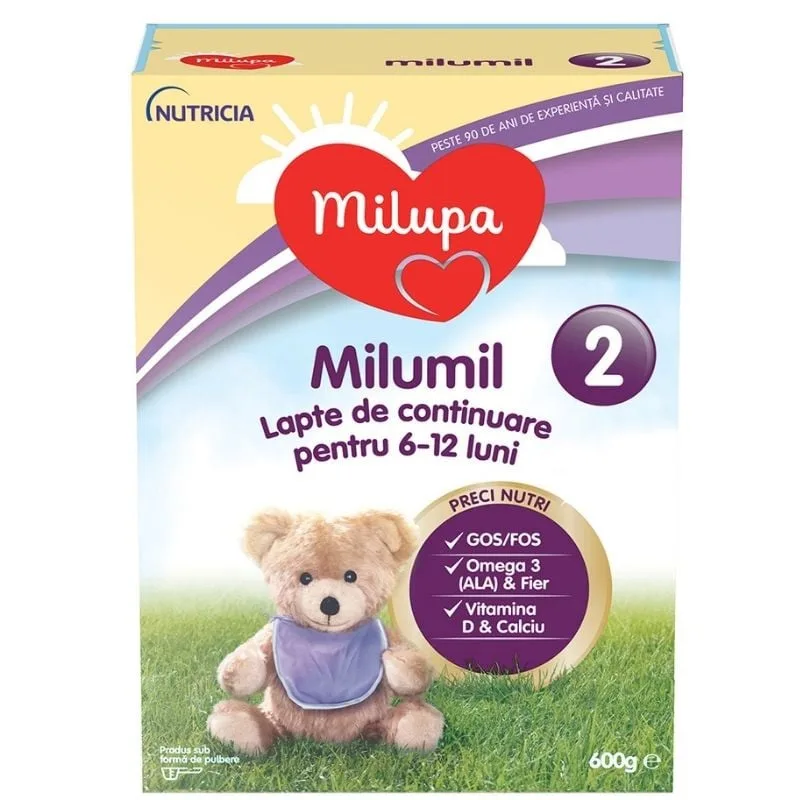 Lapte Praf Milupa Milumil 2, 600g, de la 6-12 luni — preț și oferte