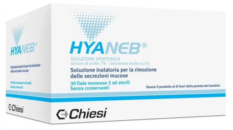 Soluție hipertonică pentru nebulizare hyaneb clorură de sodiu 7% acid hialuronic 0,1% 30 fiole 5 ml — preț și oferte