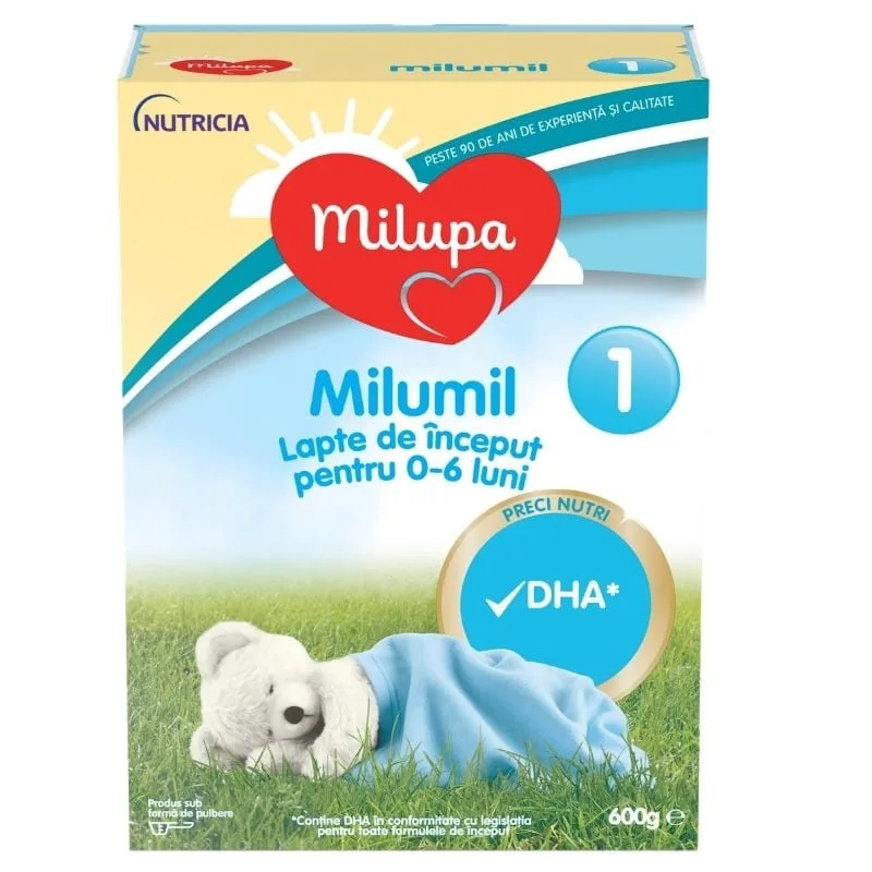 Formula de lapte praf Milumil 1, 600g, de la 0-6 luni, Milupa — preț și oferte