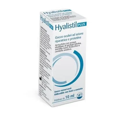 Hyalistil plus picături pentru ochi acid hialuronic 0,4% ginkgo biloba + afine + fenicul + centella asiatica apă distilată 10 ml — preț și oferte