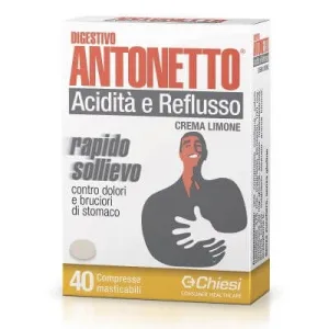 Crema digestivă antonetto pentru aciditate și reflux cu lămâie 40 comprimate masticabile