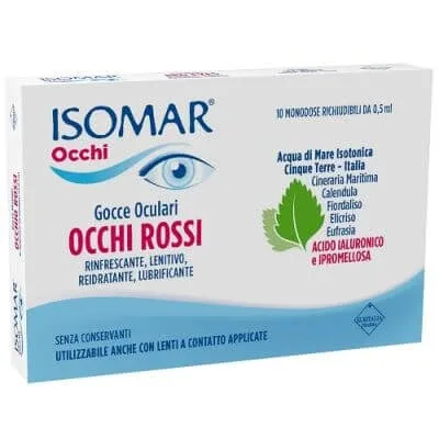 Isomar red picături pentru ochi acid hialuronic 0,20% 10 flacoane — preț și oferte