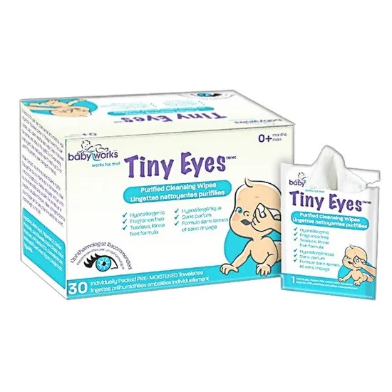 Servetele umede pentru curatarea ochilor + 0 luni Tiny Eyes, 30 bucati, Baby Works — preț și oferte