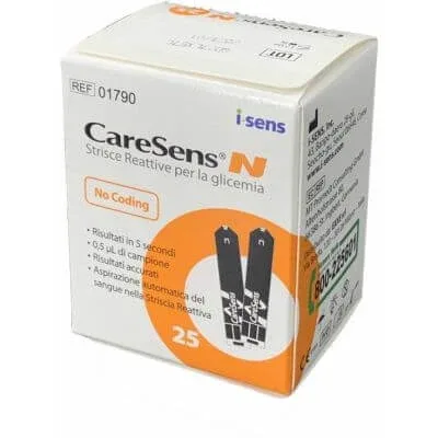 Benzi de măsurare a glicemiei Caresens n 25 bucăți — preț și oferte