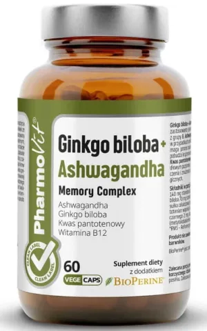Ginkgo biloba + Ashwagandha Memory Complex 60 capsule PharmoVit Clean Label