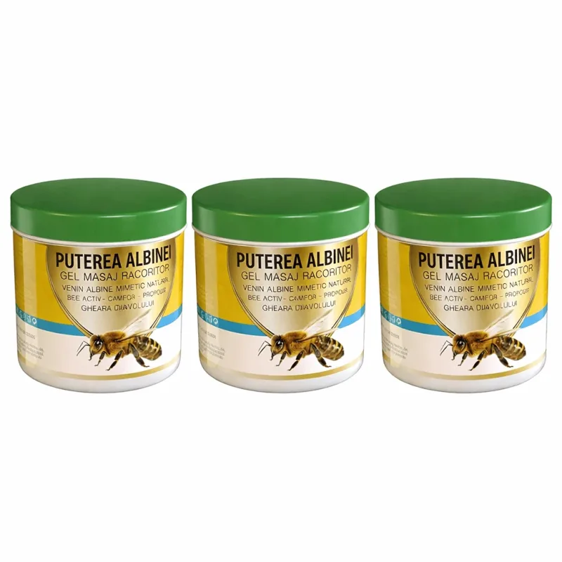 Gel de masaj cu efect răcoritor Puterea Albinei, 3 x 275 ml, Praemium — preț și oferte