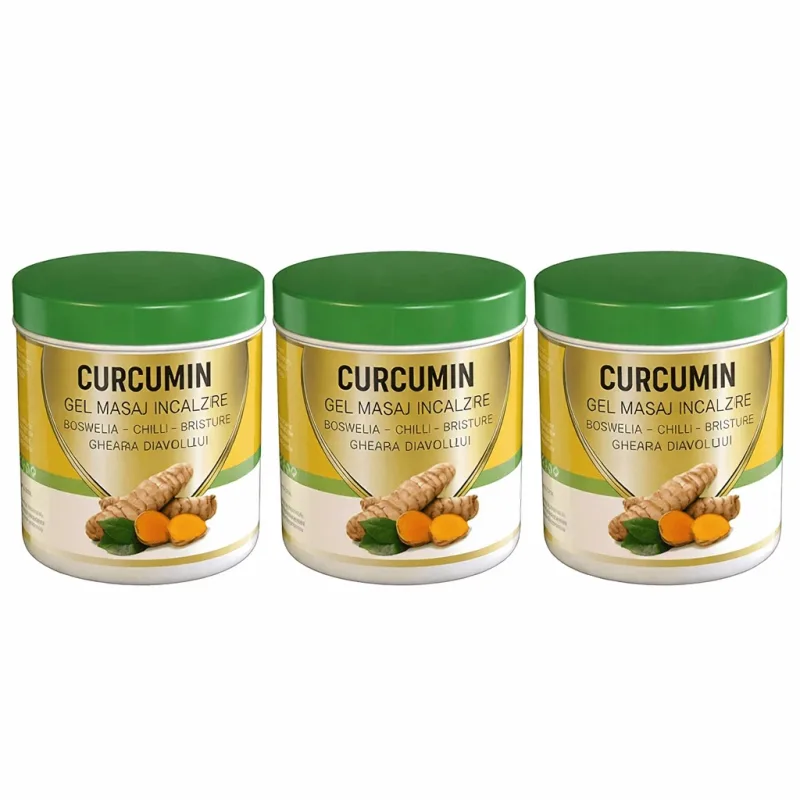 Gel de masaj cu efect de încălzire Curcumin, 3x275 ml, Praemium — preț și oferte