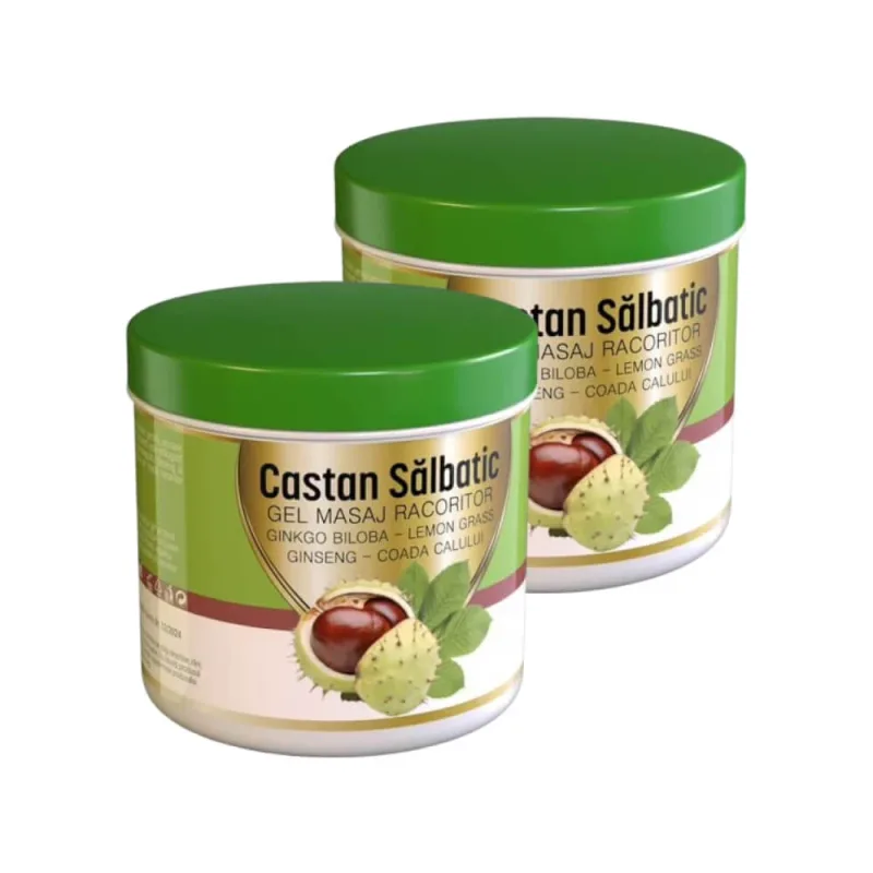 Gel de masaj răcoritor pentru picioare Castan Sălbatic, 2x275 ml, Praemium — preț și oferte