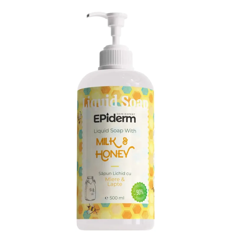 Sapun lichid cu extract de lapte si miere, 500 ml, Epiderm — preț și oferte