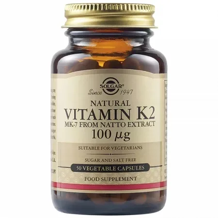 Vitamina K2 100 µg, 50 capsule vegetale, Solgar — preț și oferte