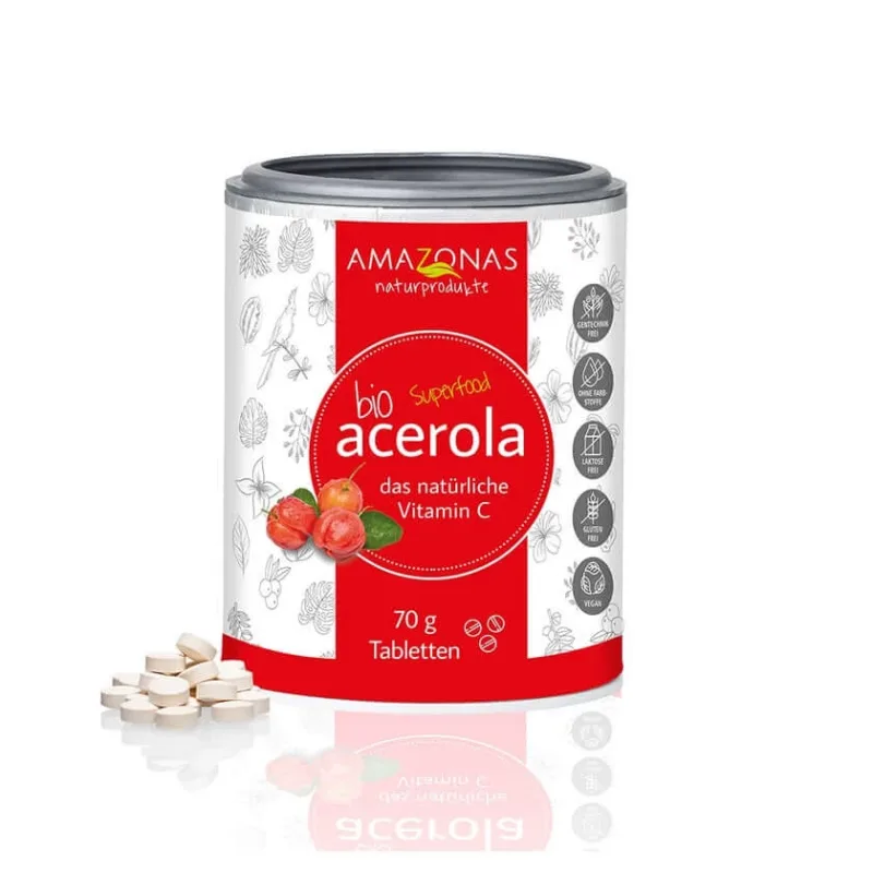 Amazonas Acerola Organic Natural Vitamina C pastile 70 g — preț și oferte