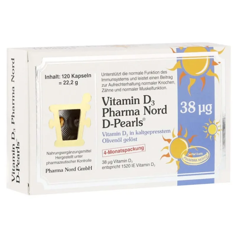 Vitamina D3 Pharma Nord D-Pearls 38 µg Ka 120 St — preț și oferte