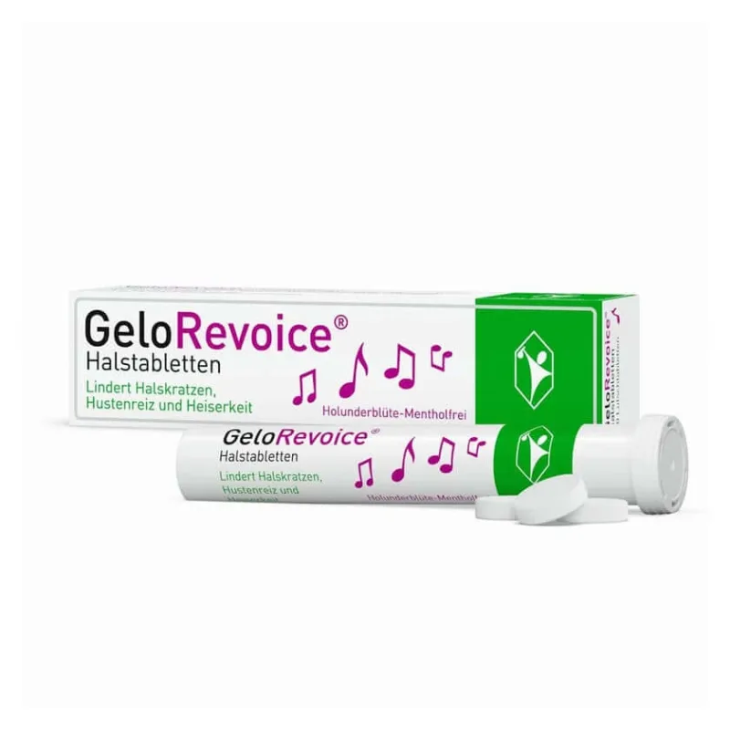 Tablete pentru gât GeloRevoice cu flori de soc fără mentol 20 buc. — preț și oferte
