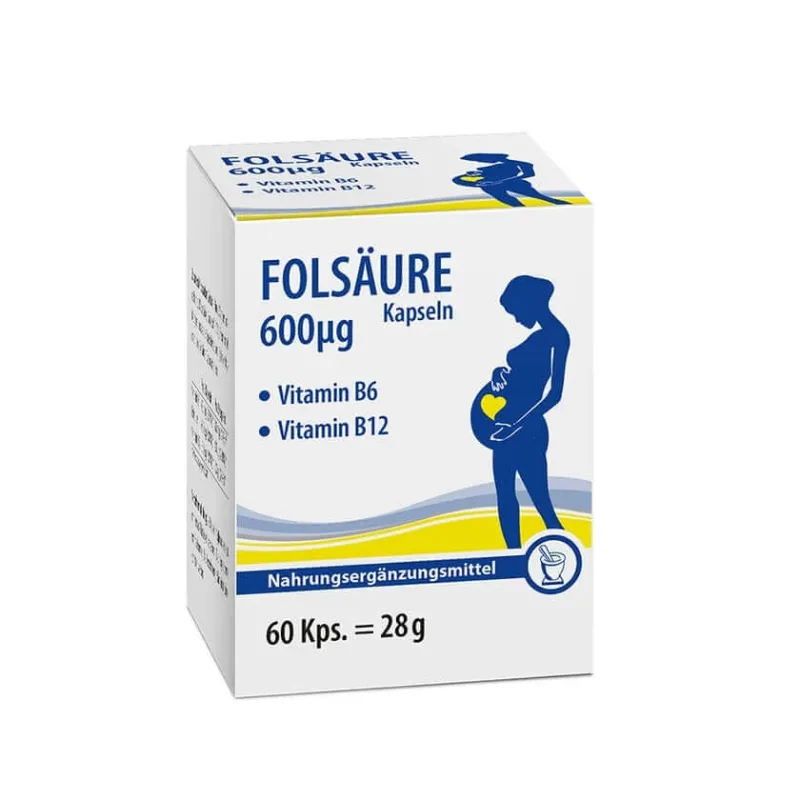 Acid folic 600 µg plus vitamine B6 + B12 capsule 60 Capsule — preț și oferte