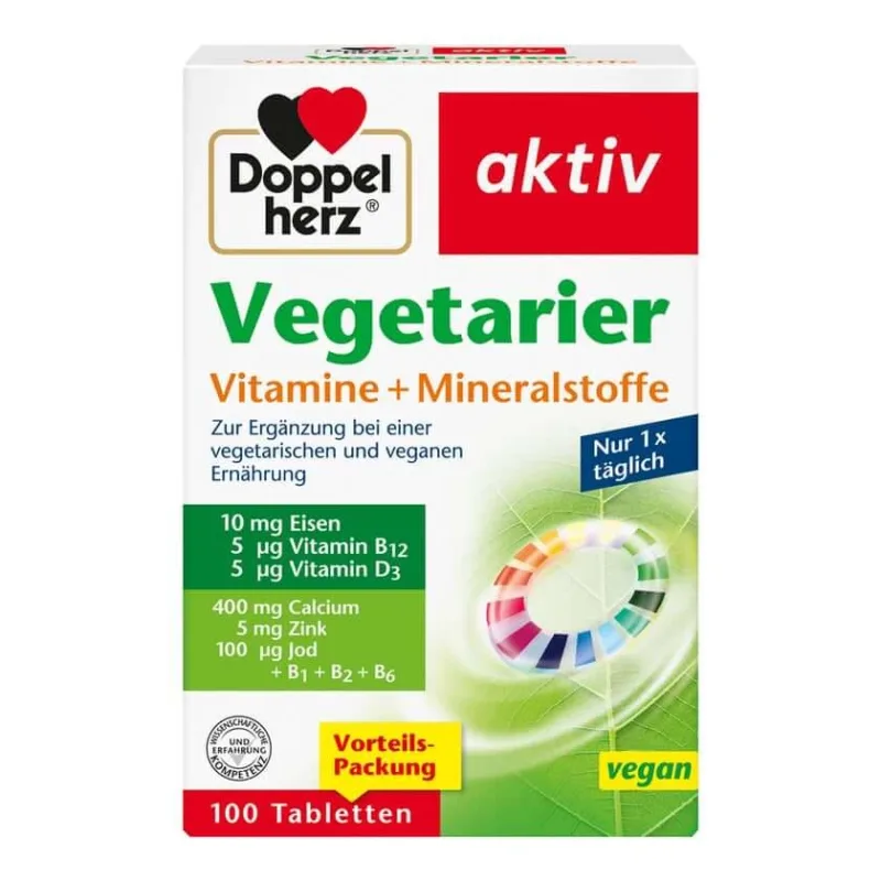 Double Heart Vitamine vegetariene + Minerale 100 Capsule — preț și oferte
