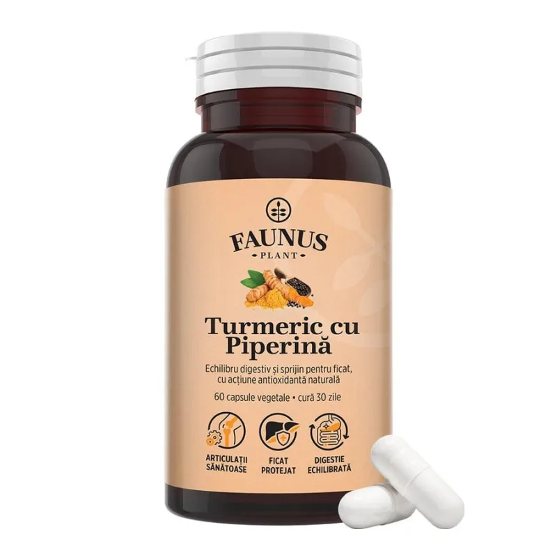 Faunus Turmeric Cu Piperina, 60 Capsule FAUNUS PLANT — preț și oferte