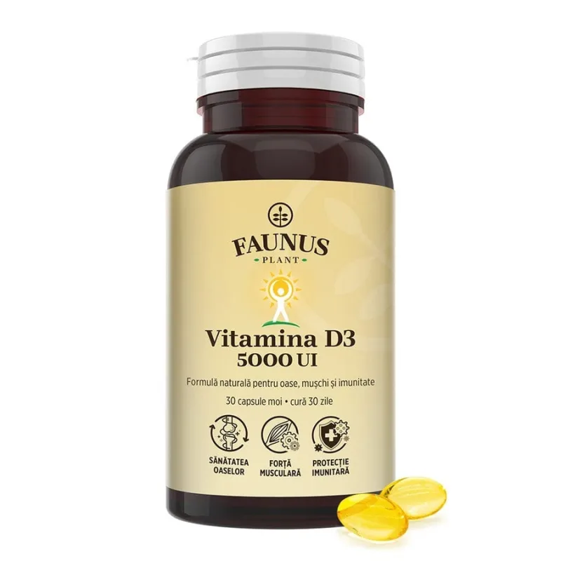 Faunus Vitamina D3 5000 UI, 30 Capsule FAUNUS PLANT — preț și oferte