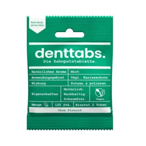 DENTTABS tablete pastă de dinți stevia-mint fără fluorură 125 buc.