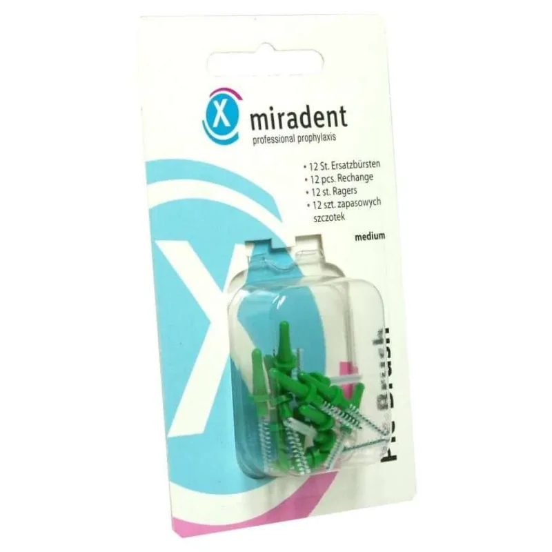 Perii interdentare Miradent Pic-Brush perii de schimb verde mediu 12 buc — preț și oferte