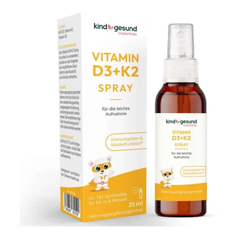 Vitamina vegană D3K2 spray pentru copii cu doză mare - kindgesund® 25 ml — preț și oferte