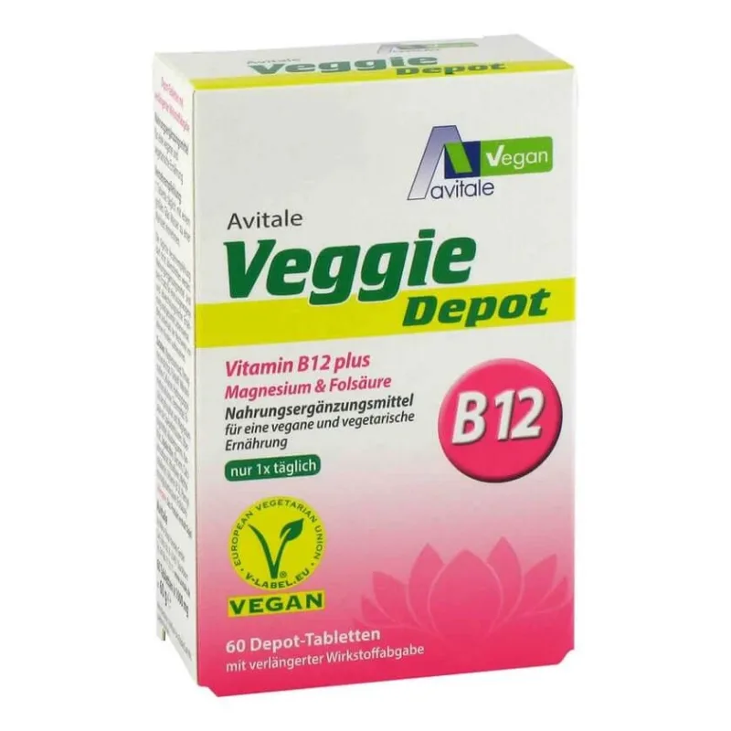 Avitale Veggie Depot Vitamina B12 plus magneziu + acid folic 60 Capsule — preț și oferte