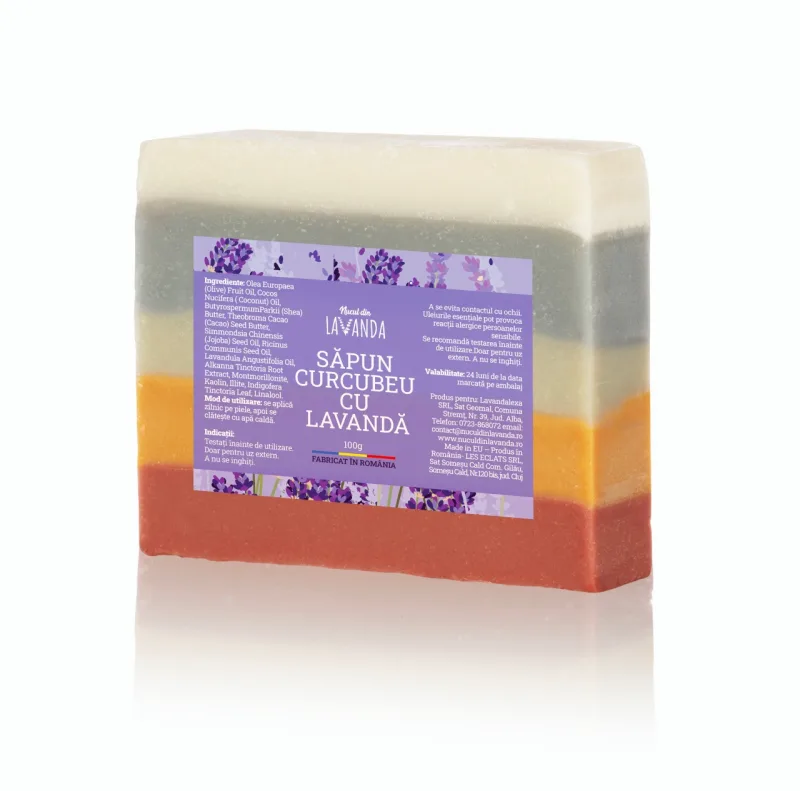 Săpun artizanal curcubeu cu lavandă, Nucul Din Lavanda, x 100gr — preț și oferte