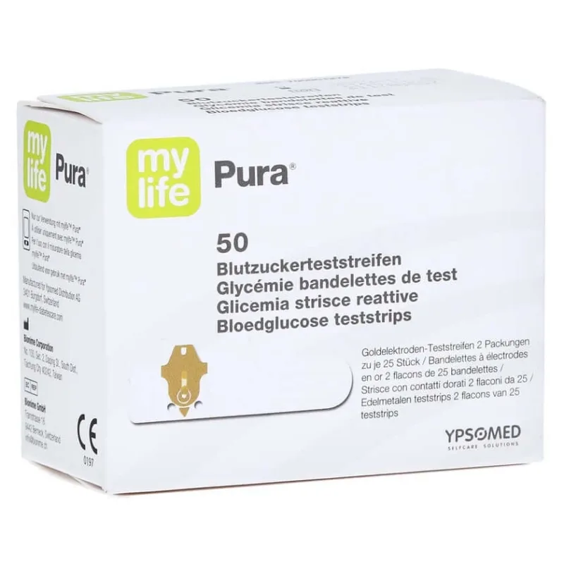 Benzile de testare a glicemiei Mylife Pura 50 buc — preț și oferte
