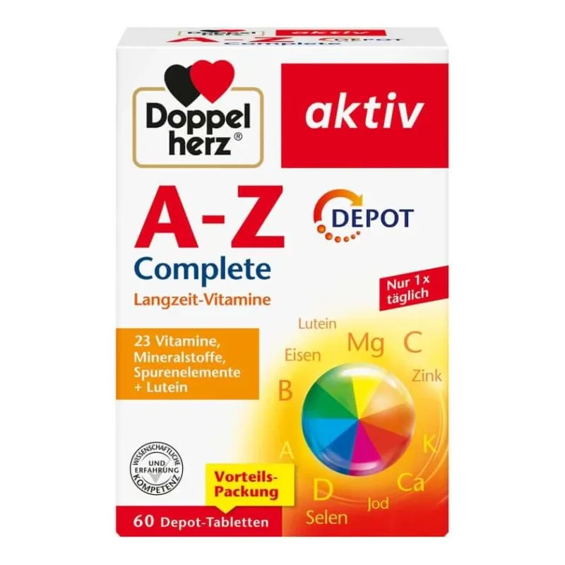 Double Heart Active A-Z Vitamine cu eliberare susținută 60 capsule — preț și oferte
