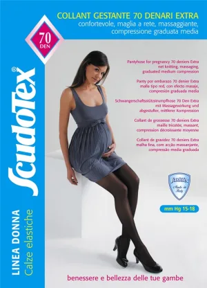 Scudotex 476 Ciorapi compresivi gravide, pantaloni, compresie medie 70 DEN, Daino, marimea 6-XXL