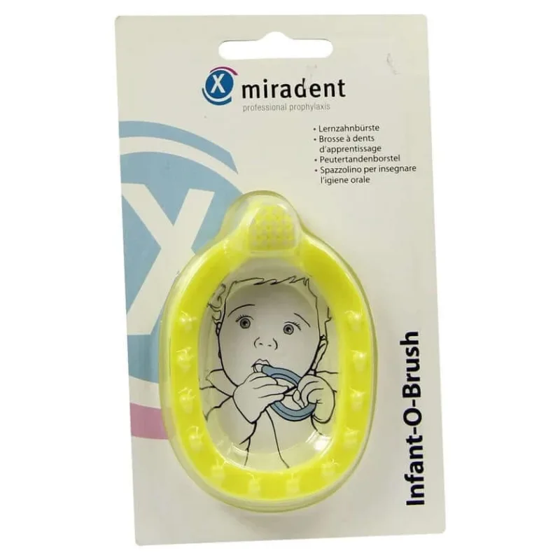 Miradent periuță de dinți de învățare pentru copii Infant-O-Brush galben 1 buc — preț și oferte