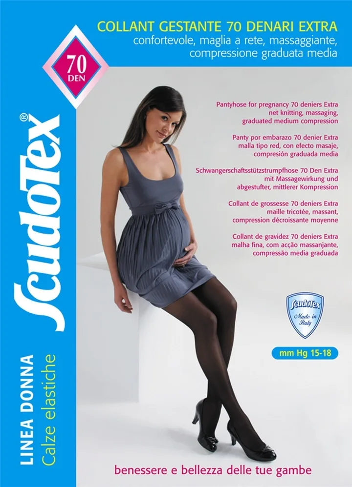 Scudotex 476 Ciorapi compresivi gravide pantaloni, compresie medie 70 DEN, Nero, marimea 5-XL — preț și oferte