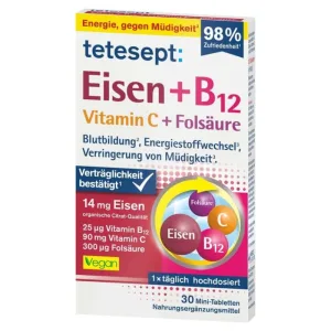Tetesept Fier+b12 Vitamina C+acid folic comprimate filmate 30 buc.
