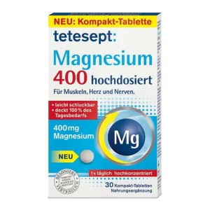 Tetesept Magneziu 400 doză mare Tabelul 30 St